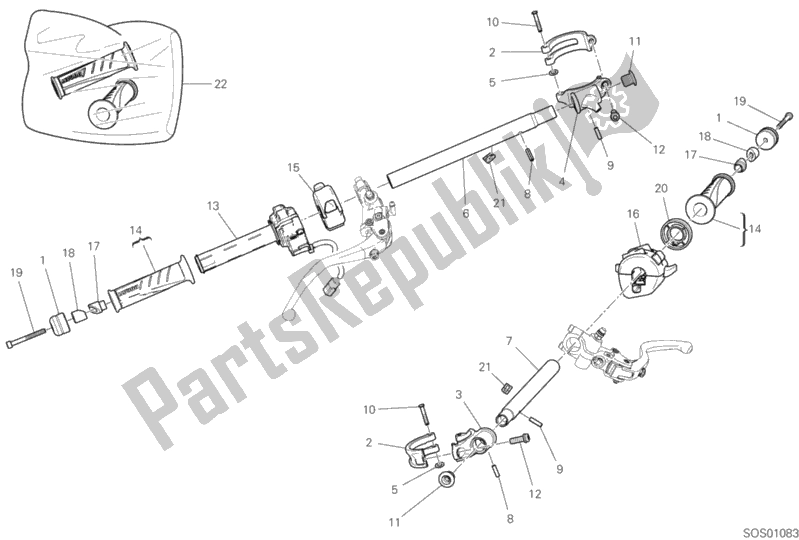 Wszystkie części do Pó? Kierownicy Ducati Superbike Panigale V4 USA 1100 2020